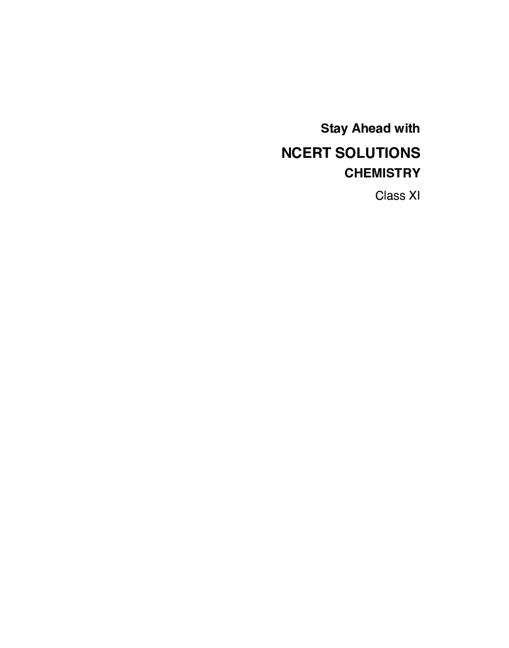 Stay Ahead With NCERT Solutions Chemistry For Class - XI - Page 2