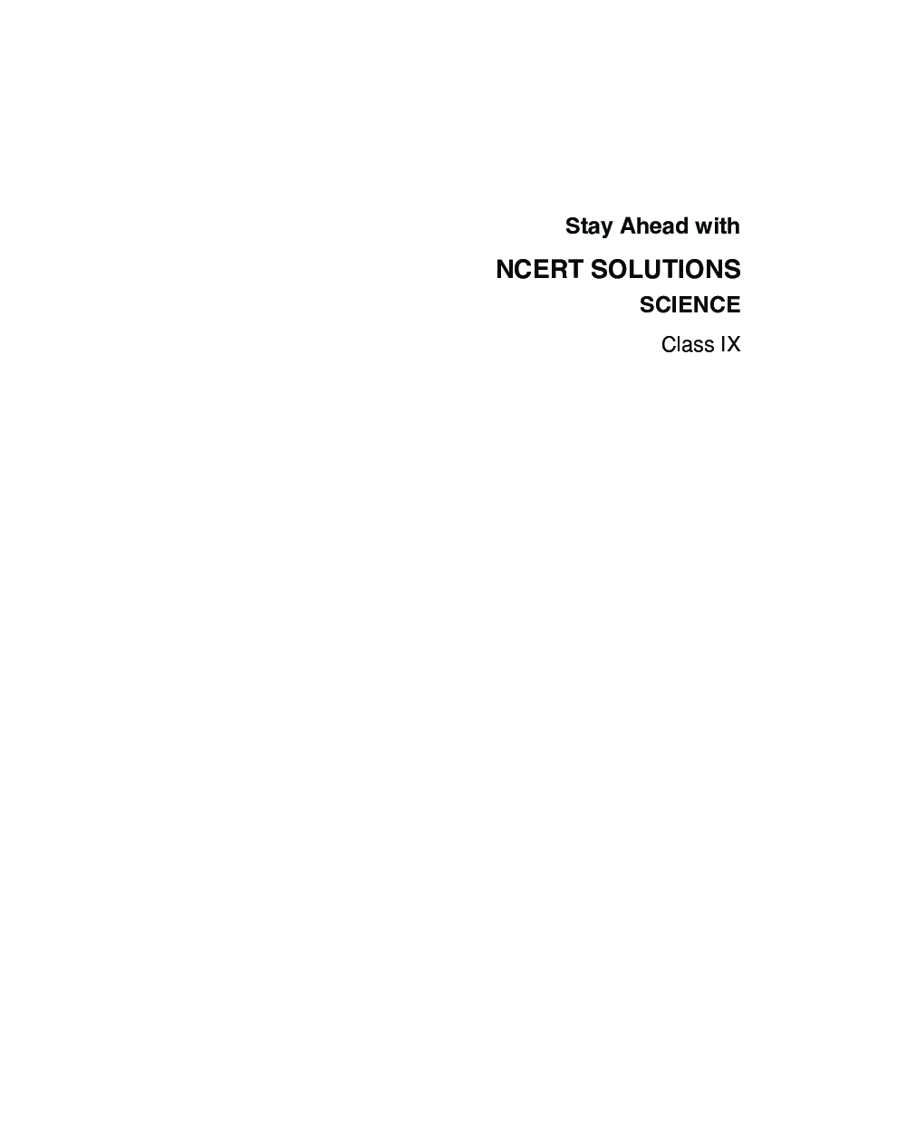 Stay Ahead With NCERT Solutions Science For Class - IX - Page 2