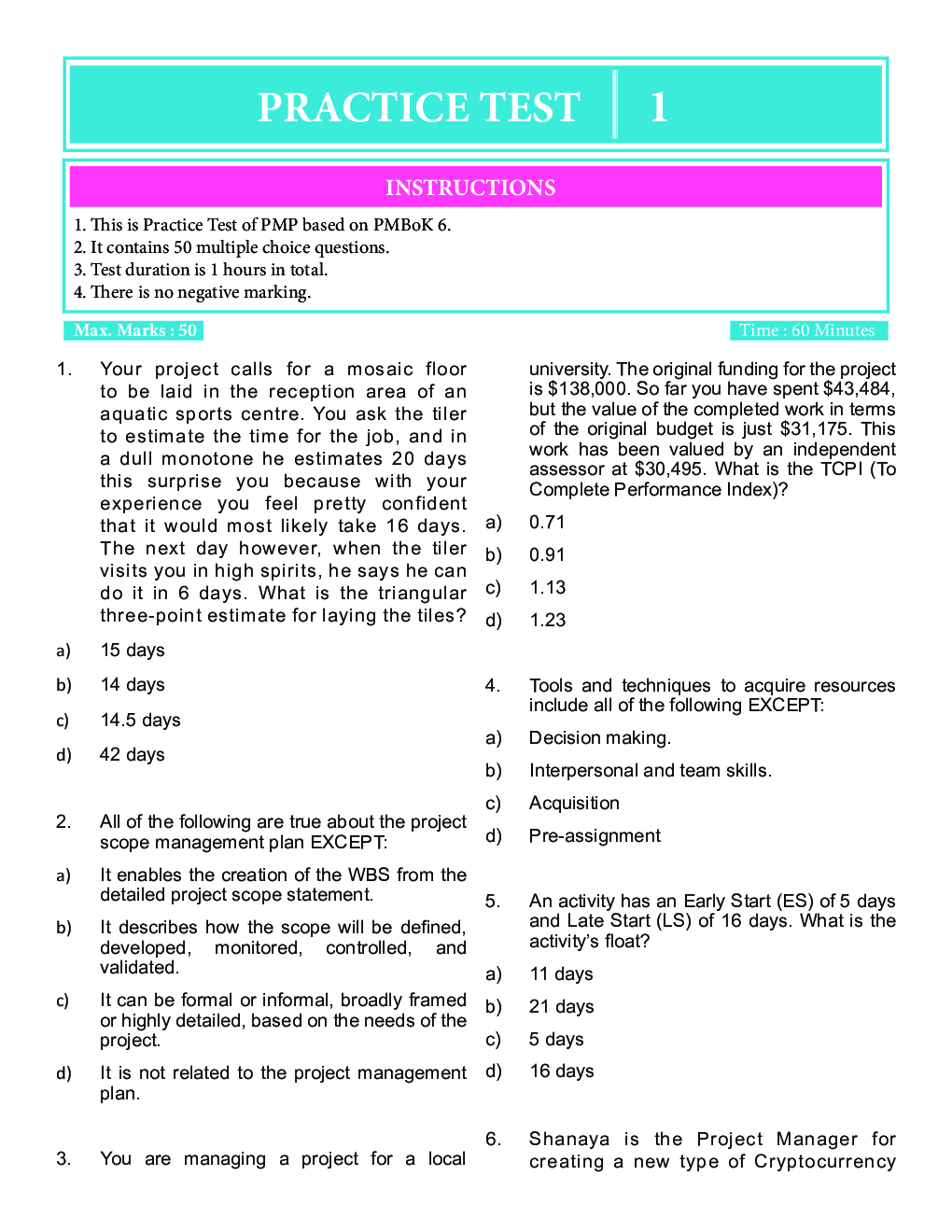 PMP Practice Tests Based On PMBoK6 With Explanations - Page 4