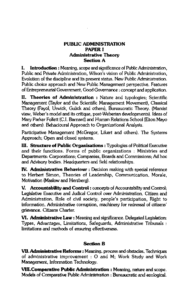 Public Administration Part-I (Administrative Theory) - Page 5