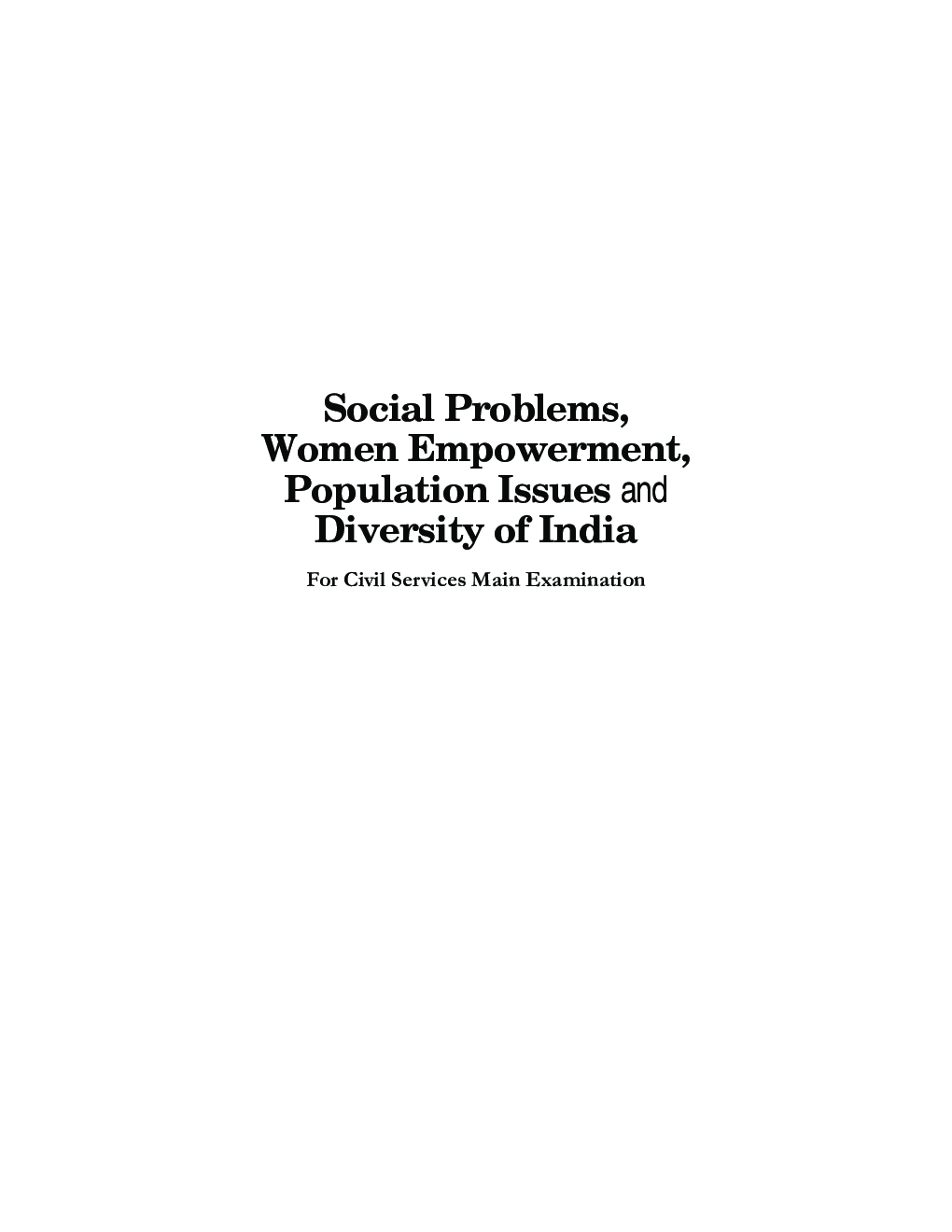 Social Problems, Women Empowerment, Population Issues And Diversity Of India - Page 2
