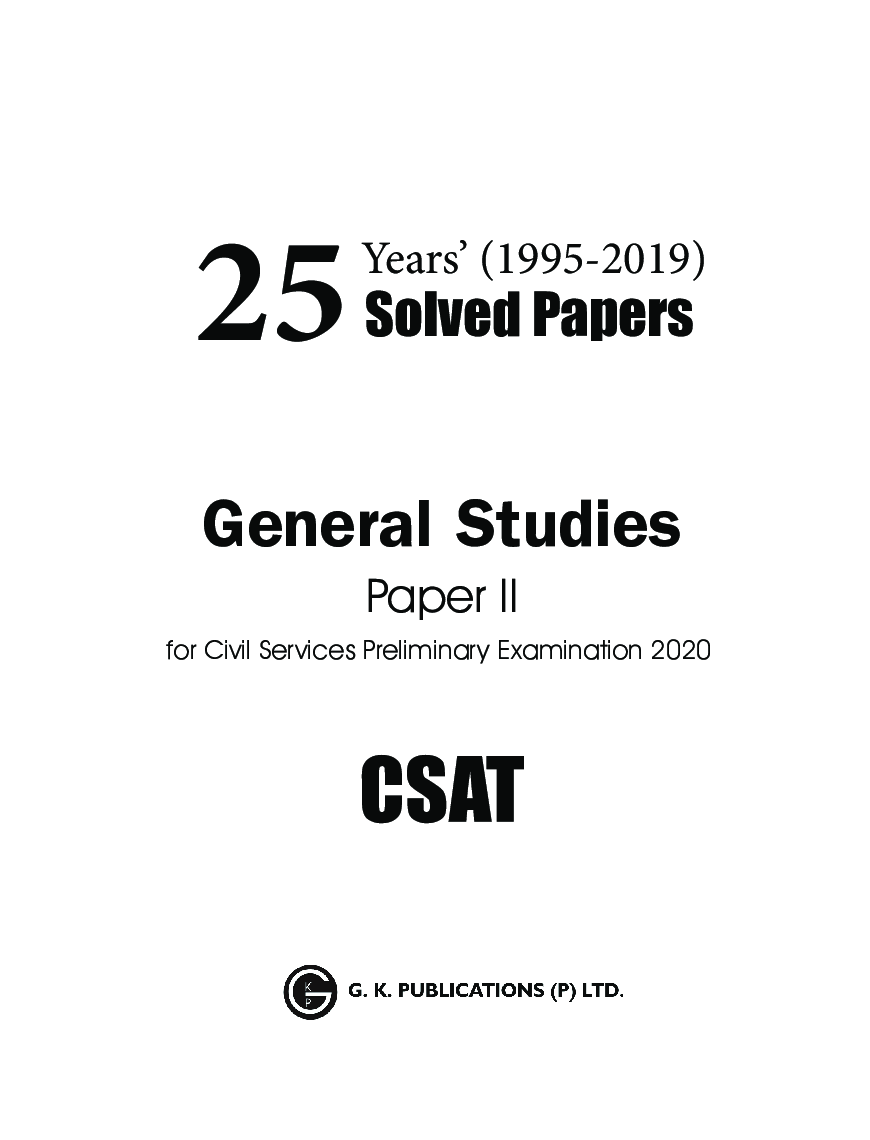 UPSC Pre Exam 25 Years Solved Papers (1995-2019) General Studies Paper-II CSAT - Page 2