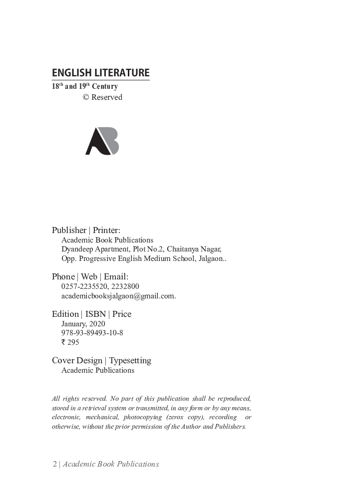 English Literature (18th And 19th Century) - Page 3