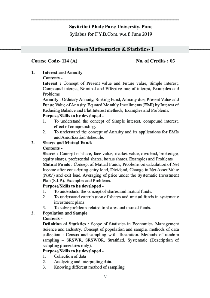 Business Mathematics and Statistics - I - Page 5