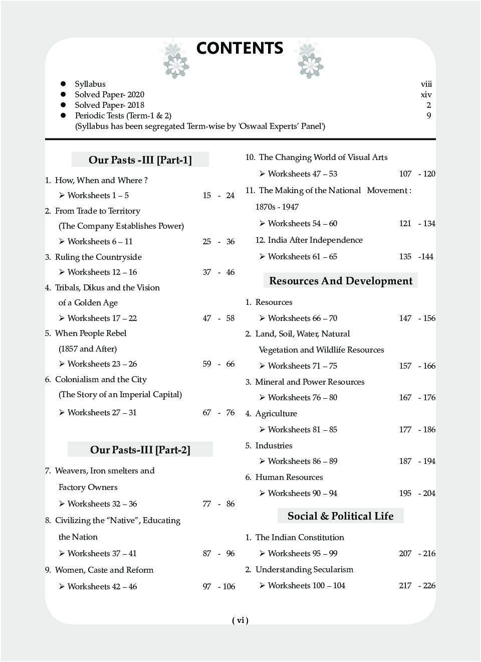 download oswaal ncert cbse class 8 social science pullout worksheets pdf online 2020