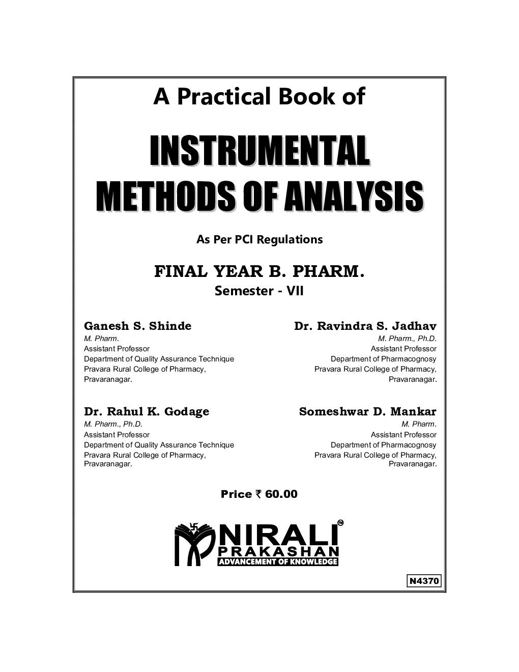 A Practical Book Of Instrumental Methods Of Analysis - Page 2