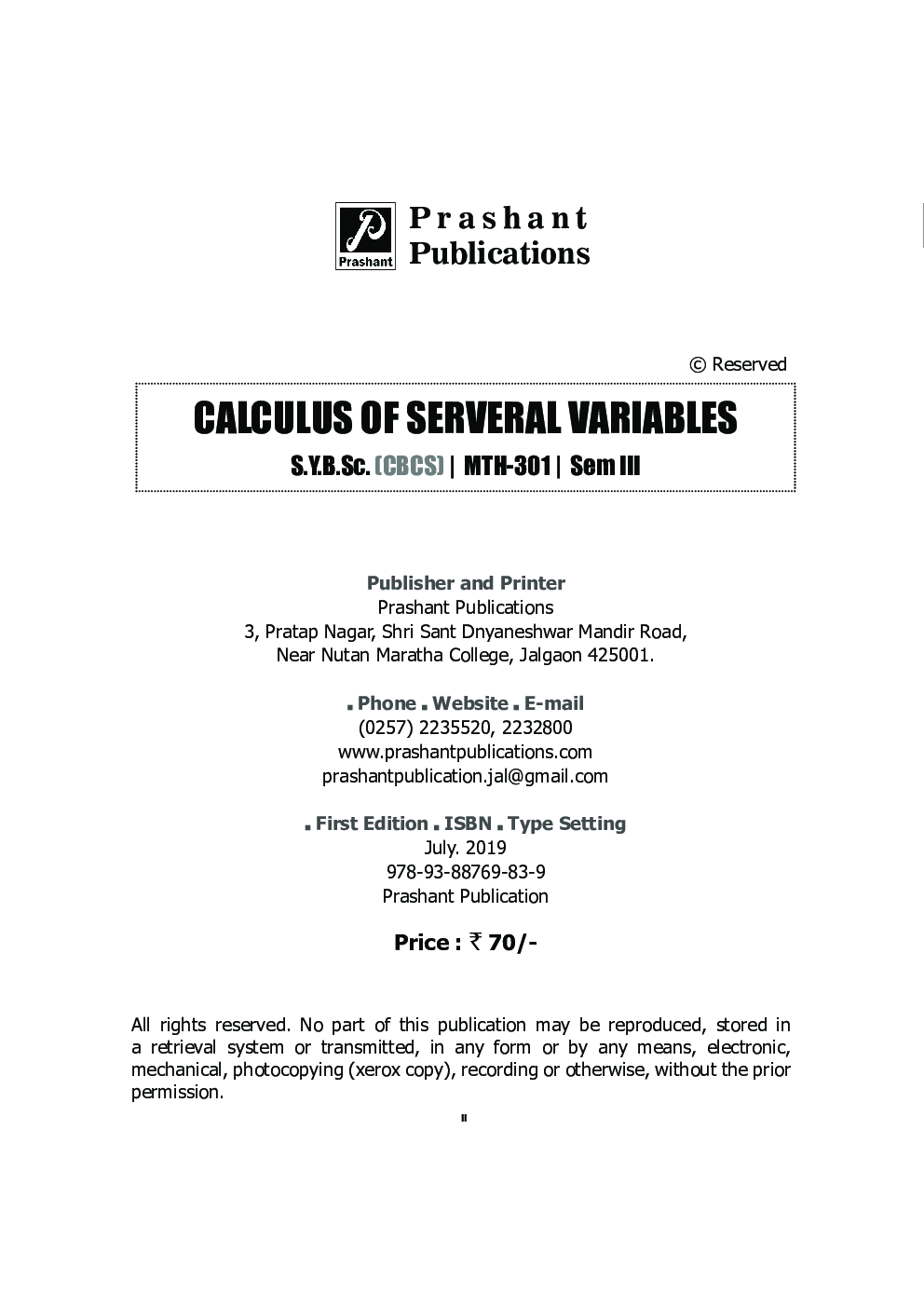 Calculus Of Several Variables - Page 3