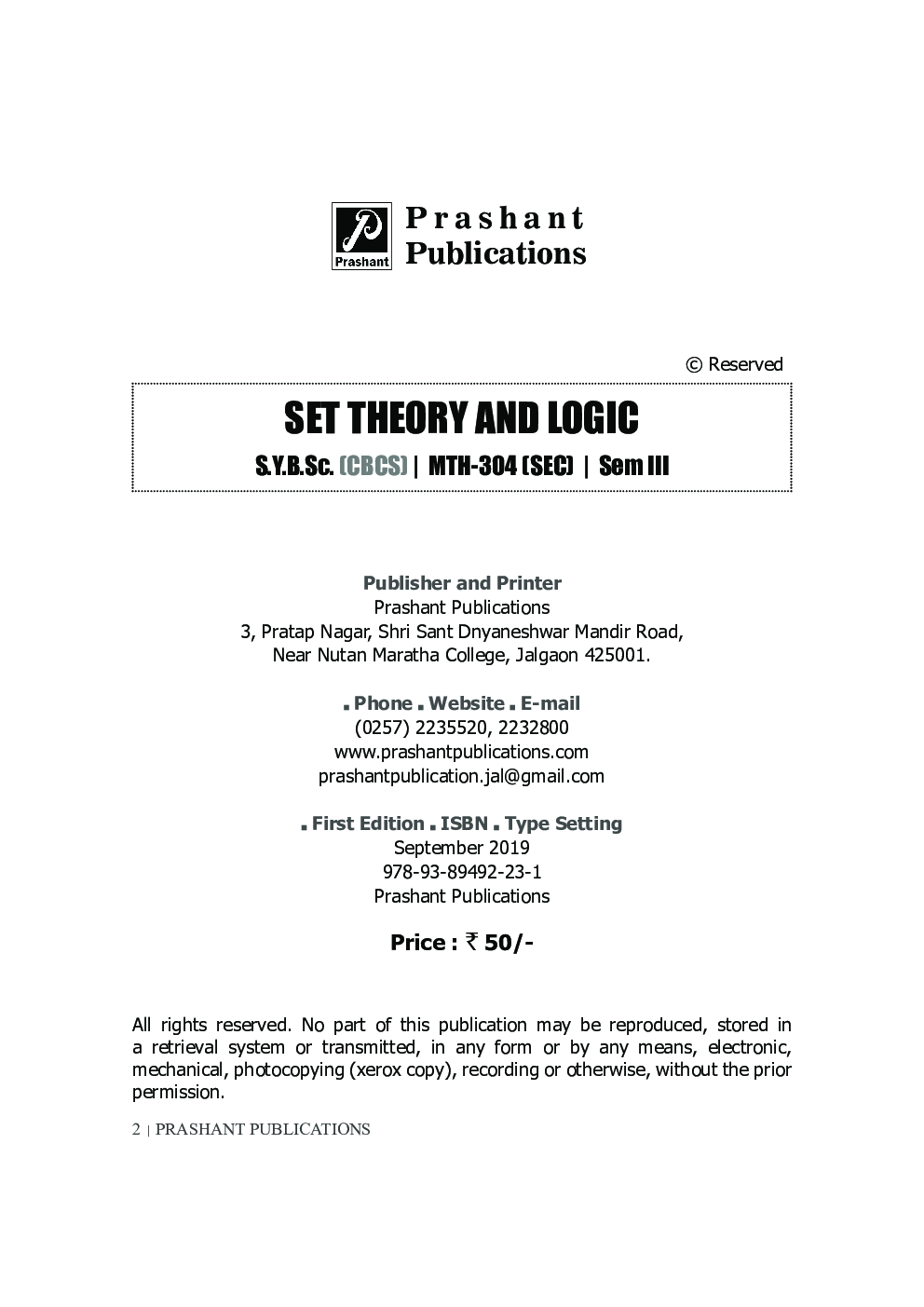 Set Theory And Logic - Page 3