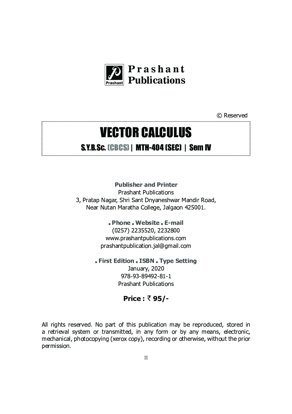 Vector Calculus - Page 3