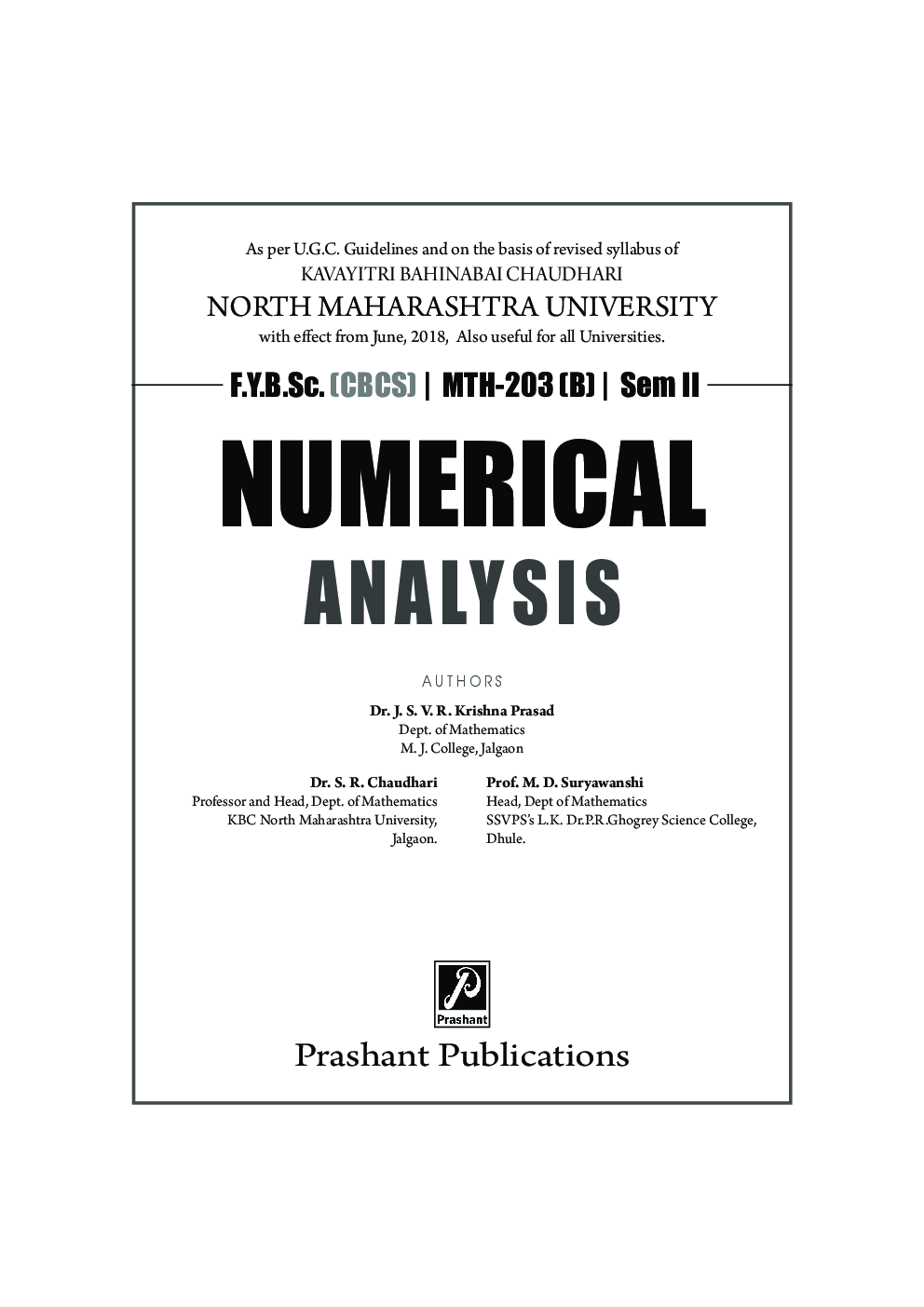 Download Prashant Publications Numerical Analysis PDF Online 2020