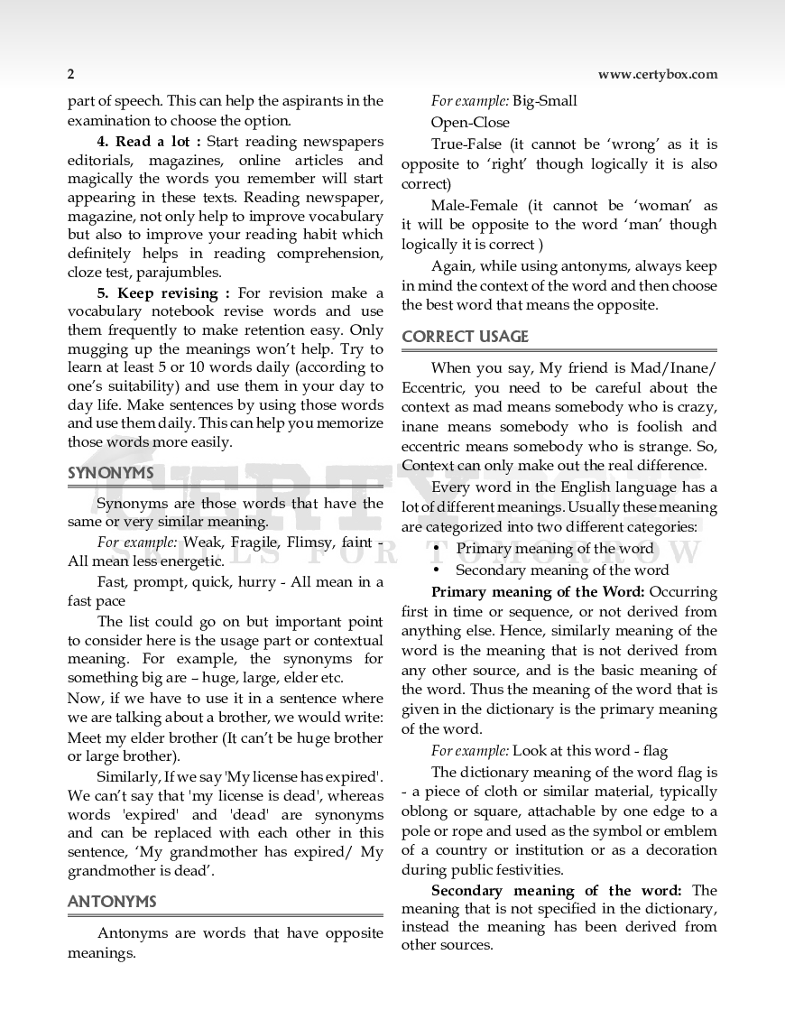 SSC English For CGL/CHSL/CPO/ Multi-Tasking/Stenographer Exams - Page 5