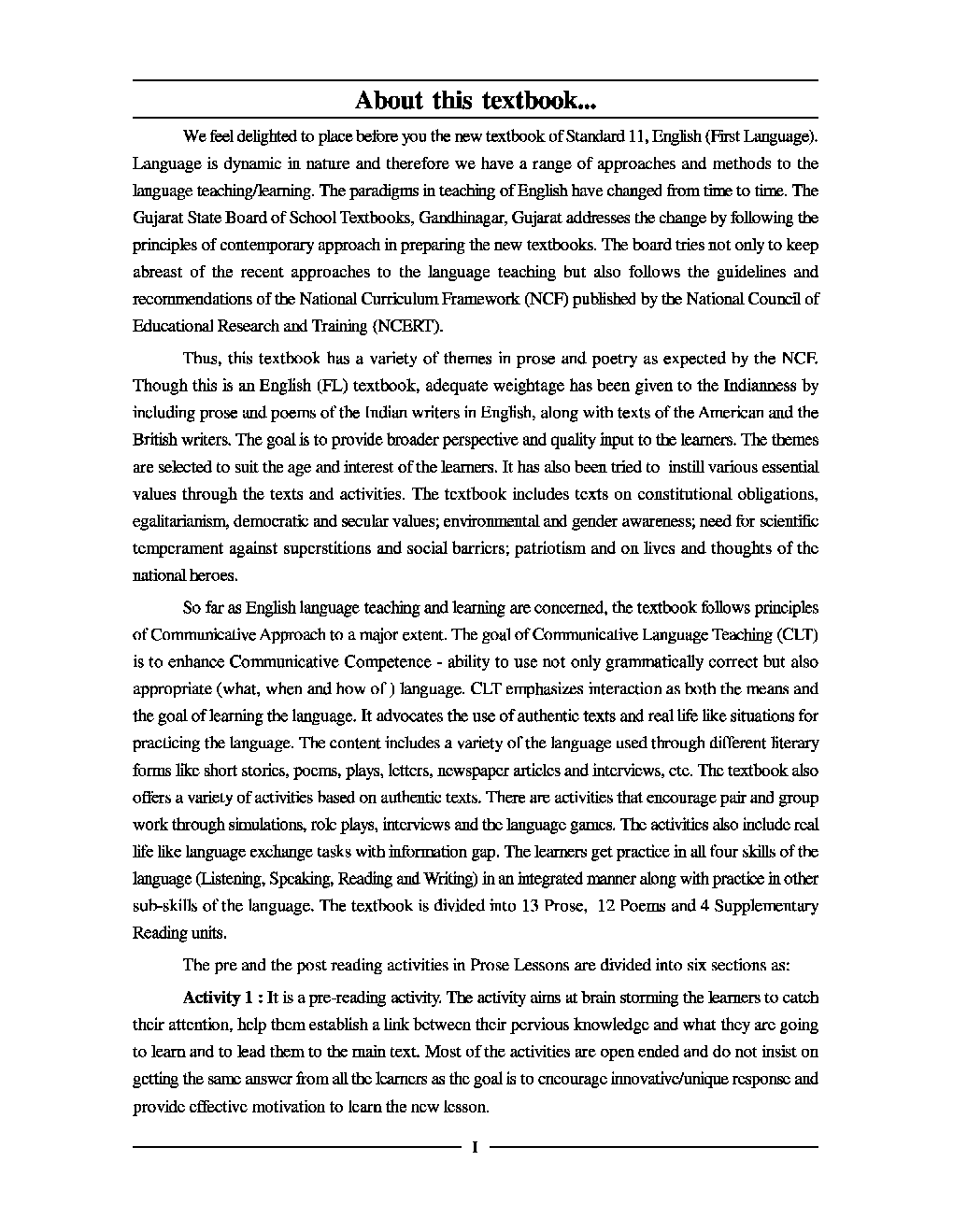 GSBST Textbook English (First Language) For Class - XI - Page 5