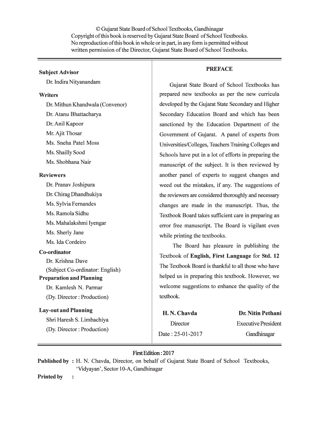GSBST Textbook English First Language For Class - XII - Page 3