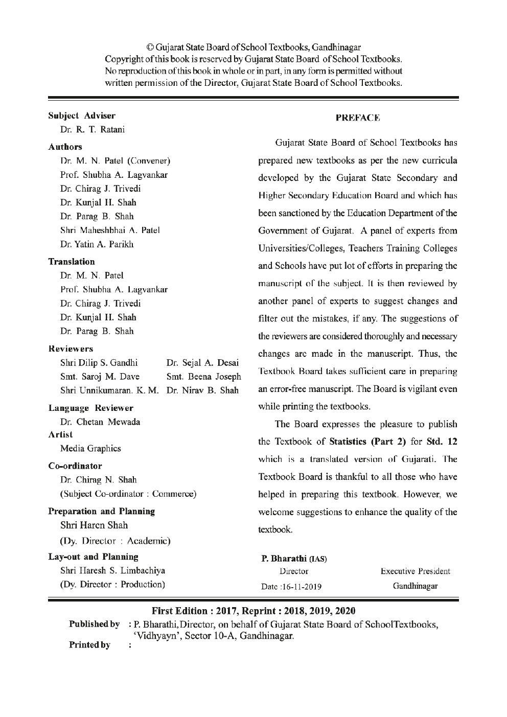 GSBST Textbook Statistics Part-2 For Class - XII - Page 3
