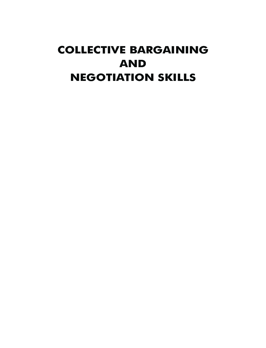 Collective Bargaining And Negotiation Skills - Page 3