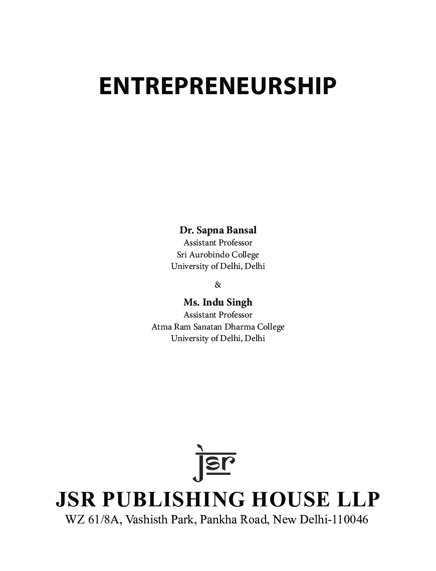 Enterpreneurship For B.Com. ( Hons.) - Page 5