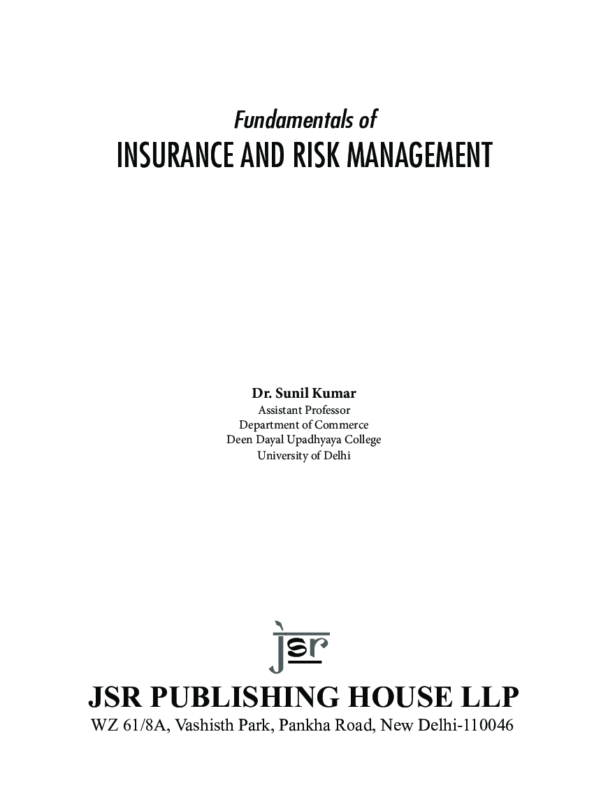 Fundamentals Of Insurance And Risk Management - Page 5