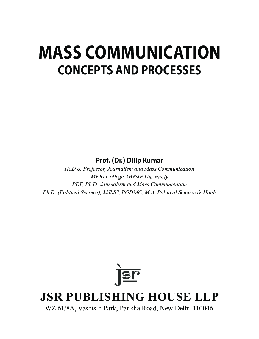 Mass Communication Concepts And Processes - Page 5