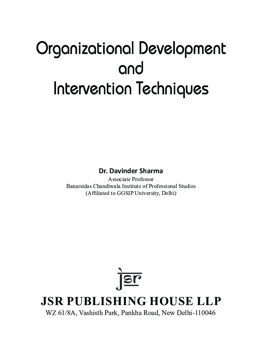 Organizational Development And Intervention Techniques - Page 5