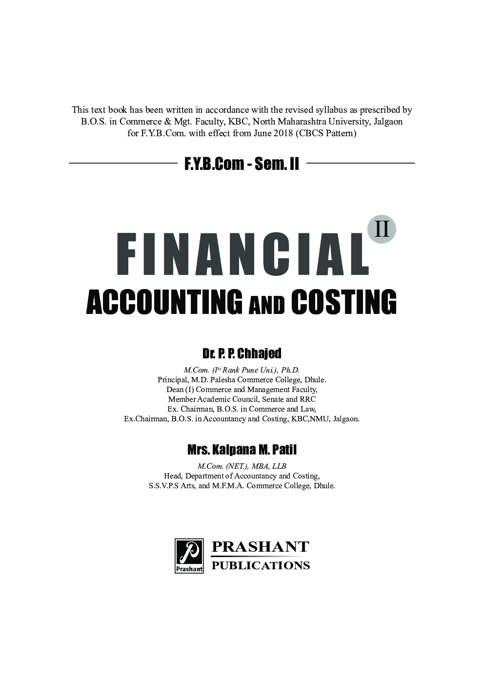 Financial Accounting And Costing - II - Page 2