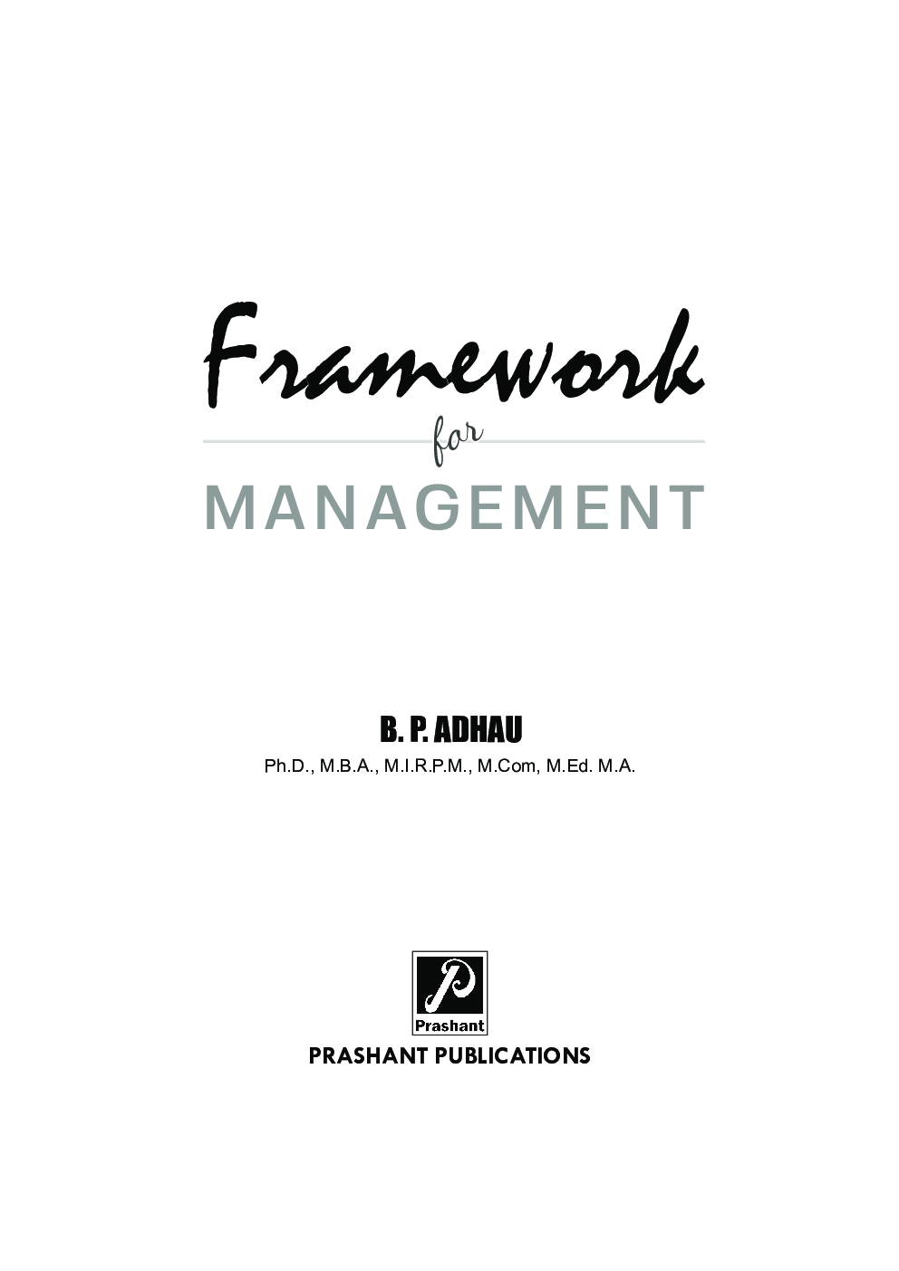 Framework For Management - Page 2