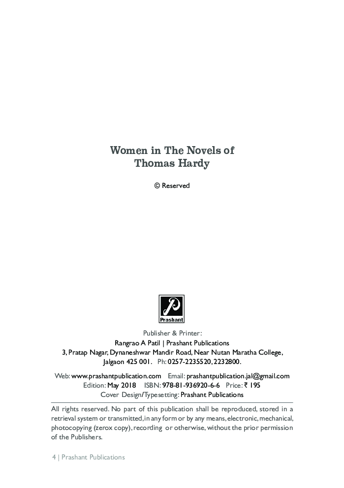 Women In The Novels Of Thomas Hardy - Page 3