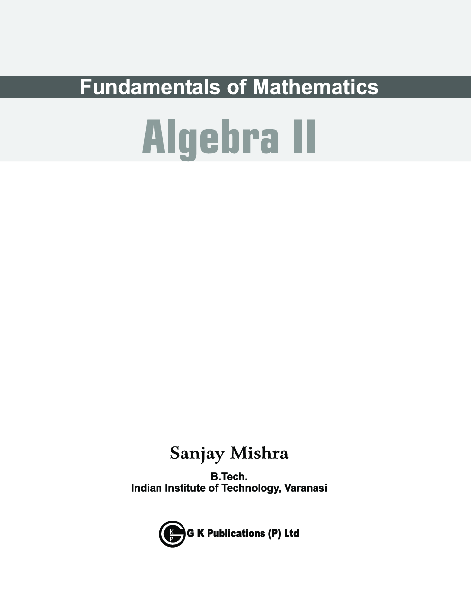Fundamentals Of Mathematics - Algebra-II - Page 2