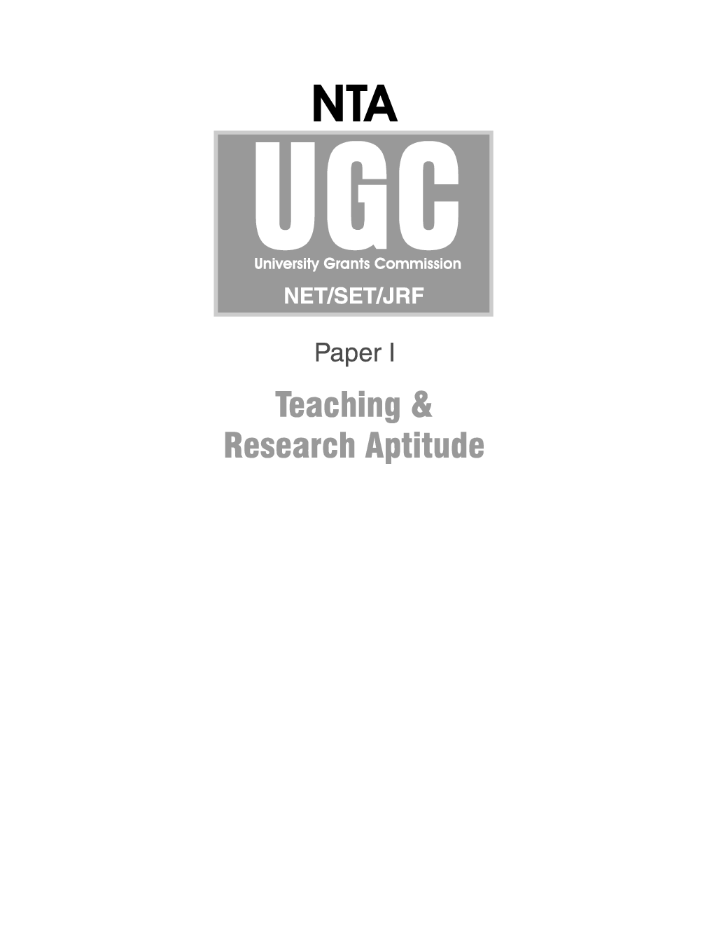NTA UGC (NET/SET/JRF ) 2020 :  Paper I - Teaching & Research Aptitude                  - Page 2