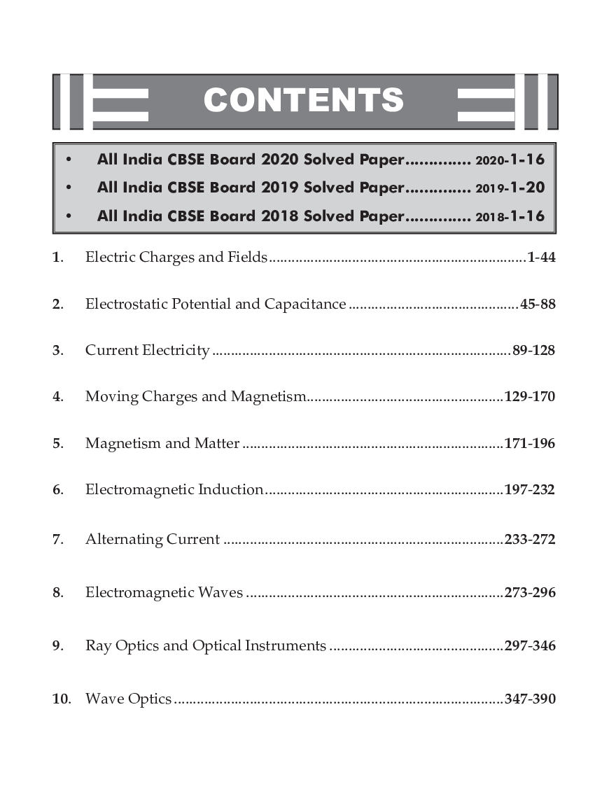 Chapter-Wise NCERT + Exemplar + Past 13 Years Solutions For CBSE Class 12 Physics 7th Edition - Page 4