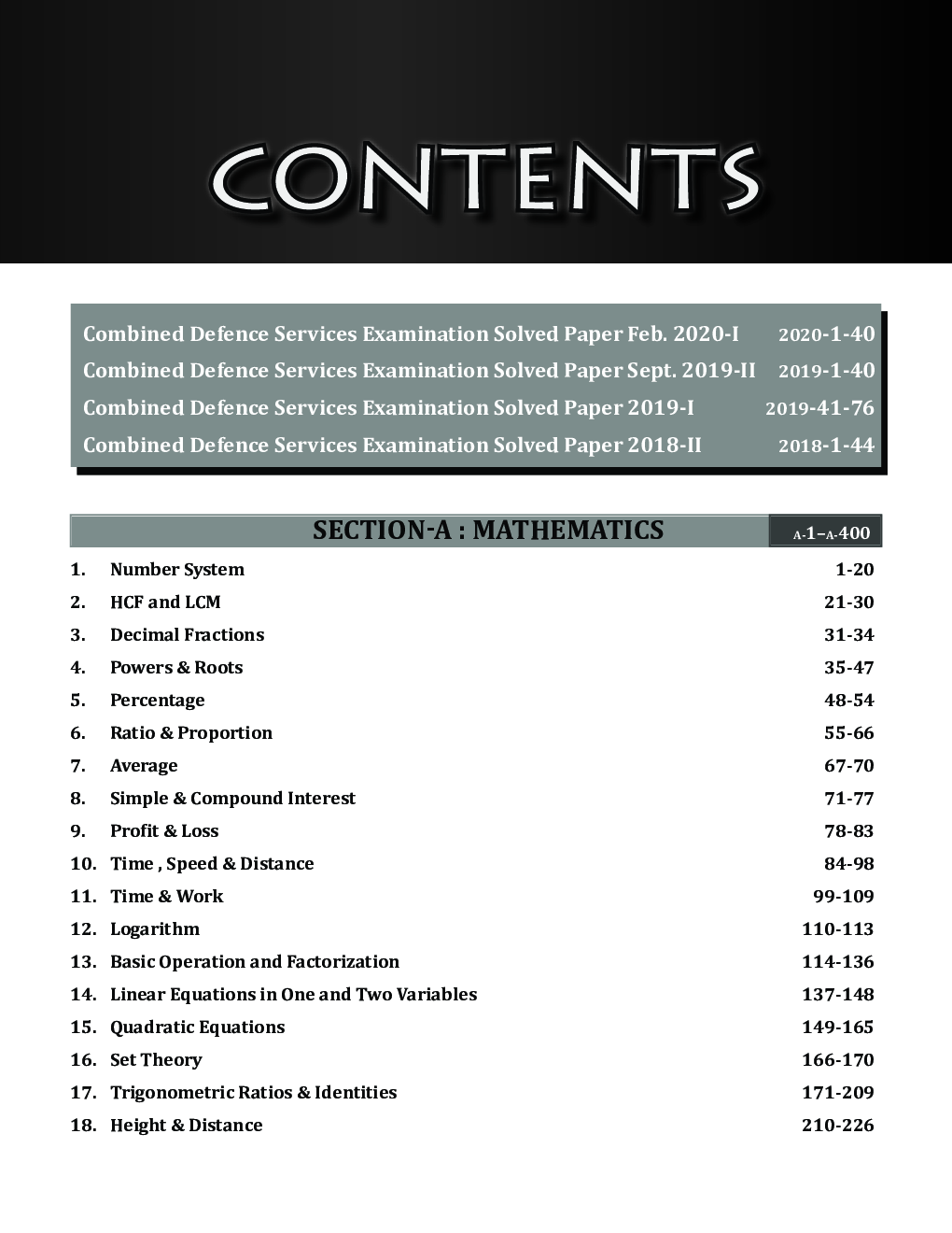 CDS 14 Years Mathematics, English & General Knowledge Topic-Wise Solved Papers (2007 - 2020) - 4th Edition - Page 4