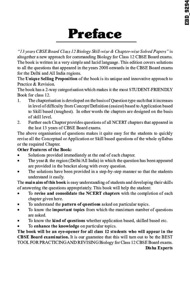 Biology Class 12 CBSE Board 13 Years Skill-Wise & Chapter-Wise Solved Papers (2008 - 20) 3rd Edition - Page 5