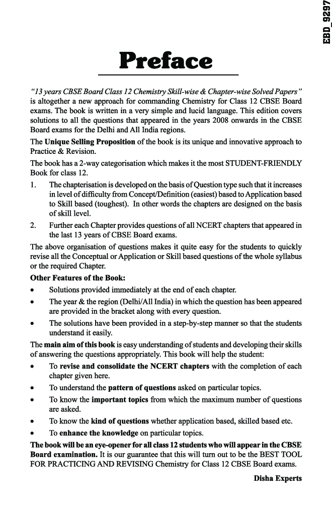Chemistry Class 12 CBSE Board 13 Years Skill-Wise & Chapter-Wise Solved Papers (2008 - 20) 8th Edition - Page 5