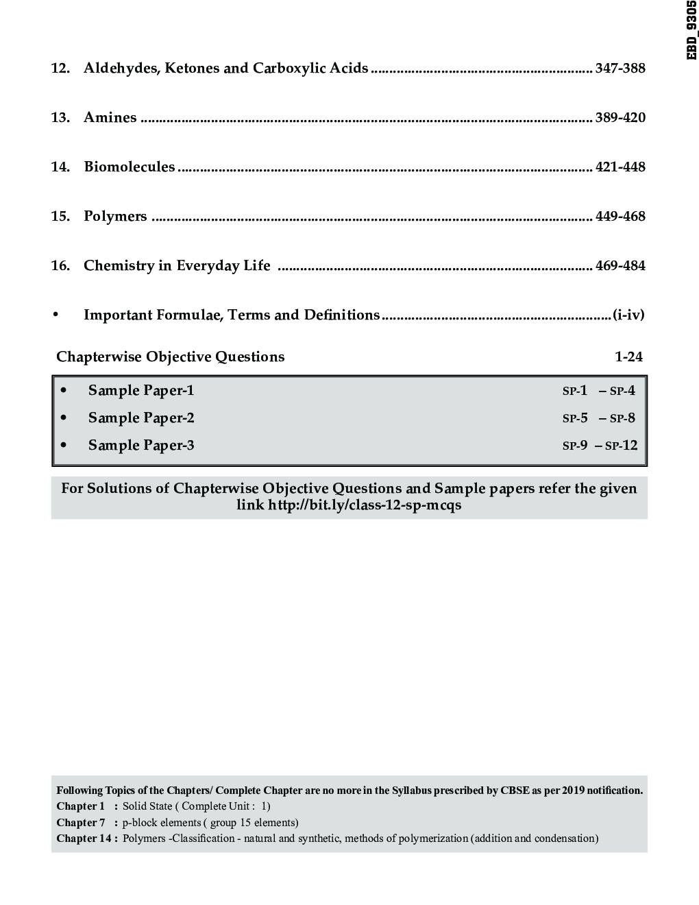 10 In One Study Package For CBSE Chemistry Class 12 With Objective Questions & 3 Sample Papers 4th Edition  - Page 5
