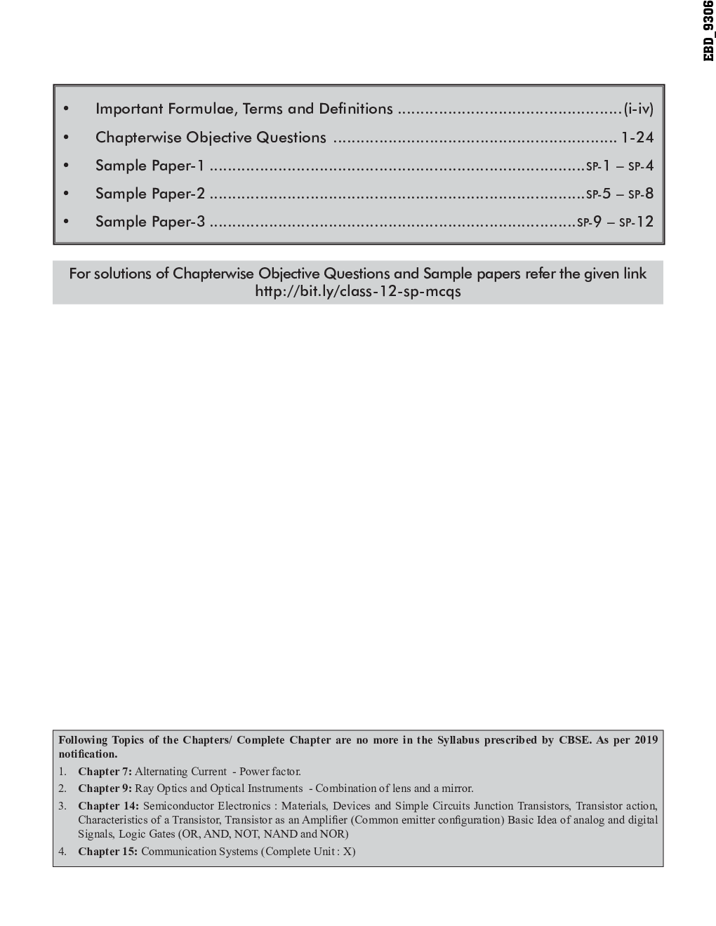 10 In One Study Package For CBSE Physics Class 12 With Objective Questions & 3 Sample Papers 4th Edition - Page 5