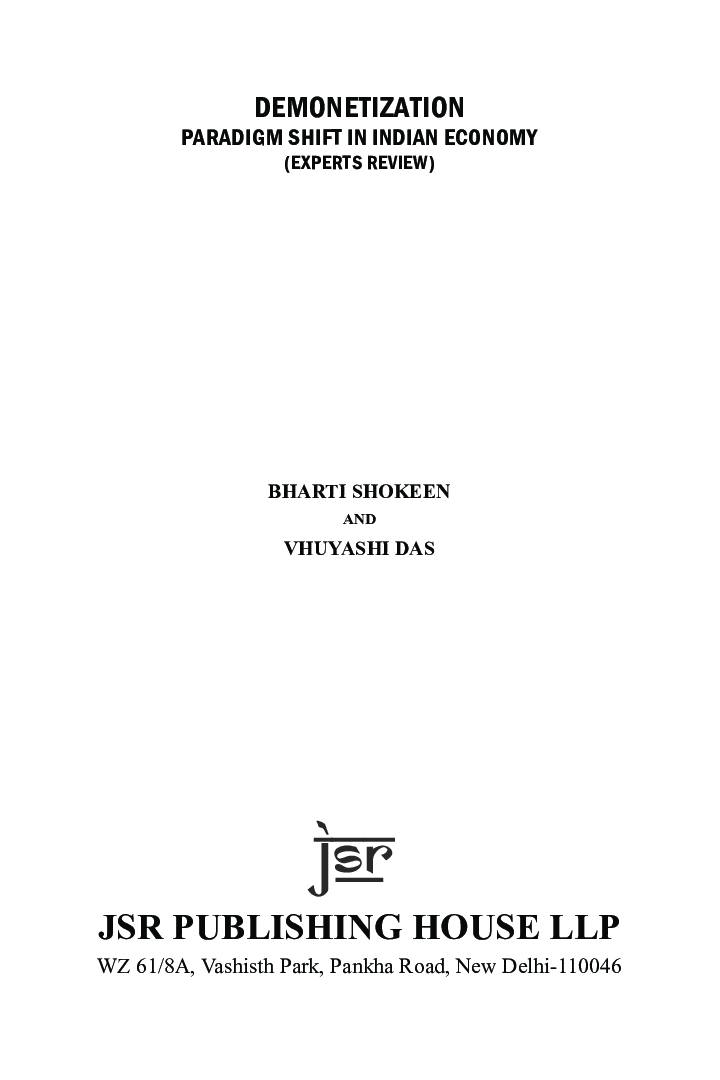 Demonetization: Paradigm Shift In Indian Economy (Experts Review) - Page 5