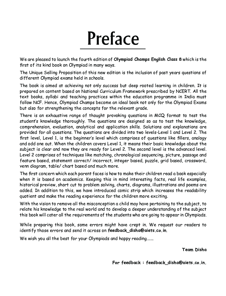 Olympiad Champs English Class 8 With Past Olympiad Questions 4th Edition - Page 4