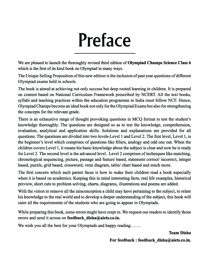 Olympiad Champs Science Class 6 With Past Olympiad Questions 3rd Edition - Page 4