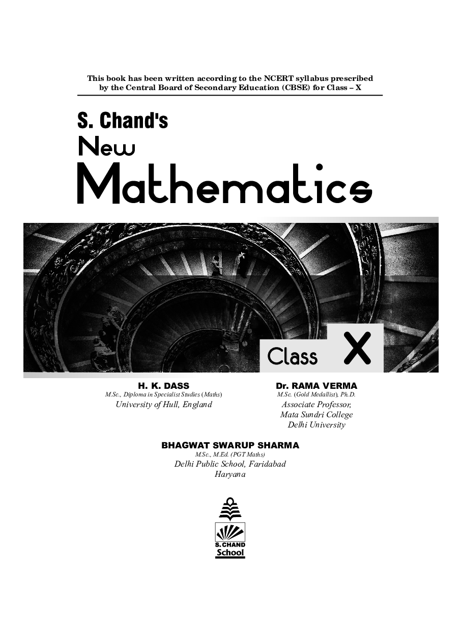 Download S Chand's New Mathematics For Class 10 PDF Online 2021