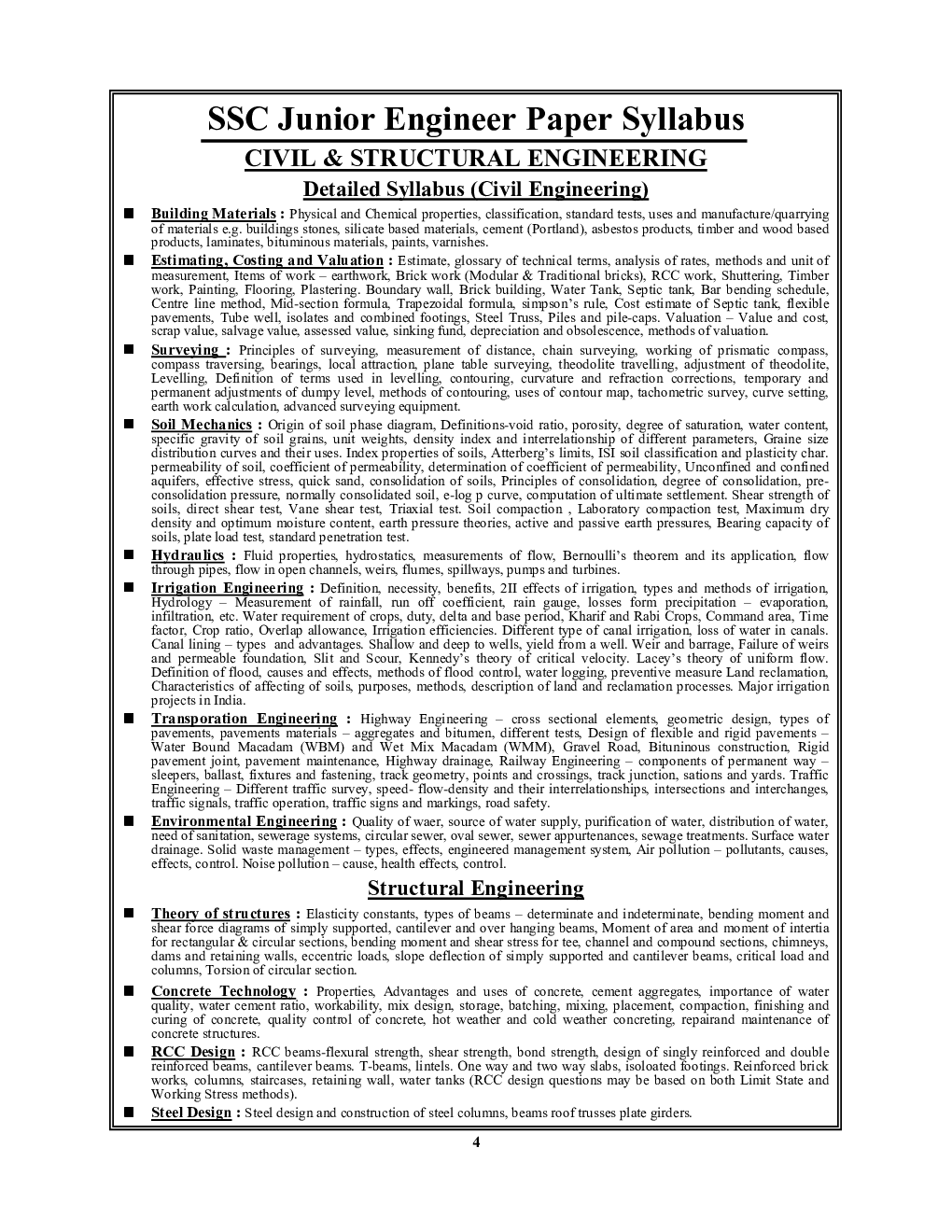 SSC JE सिविल इंजीनियरिंग Exam Pointer & Formula Book - Page 5