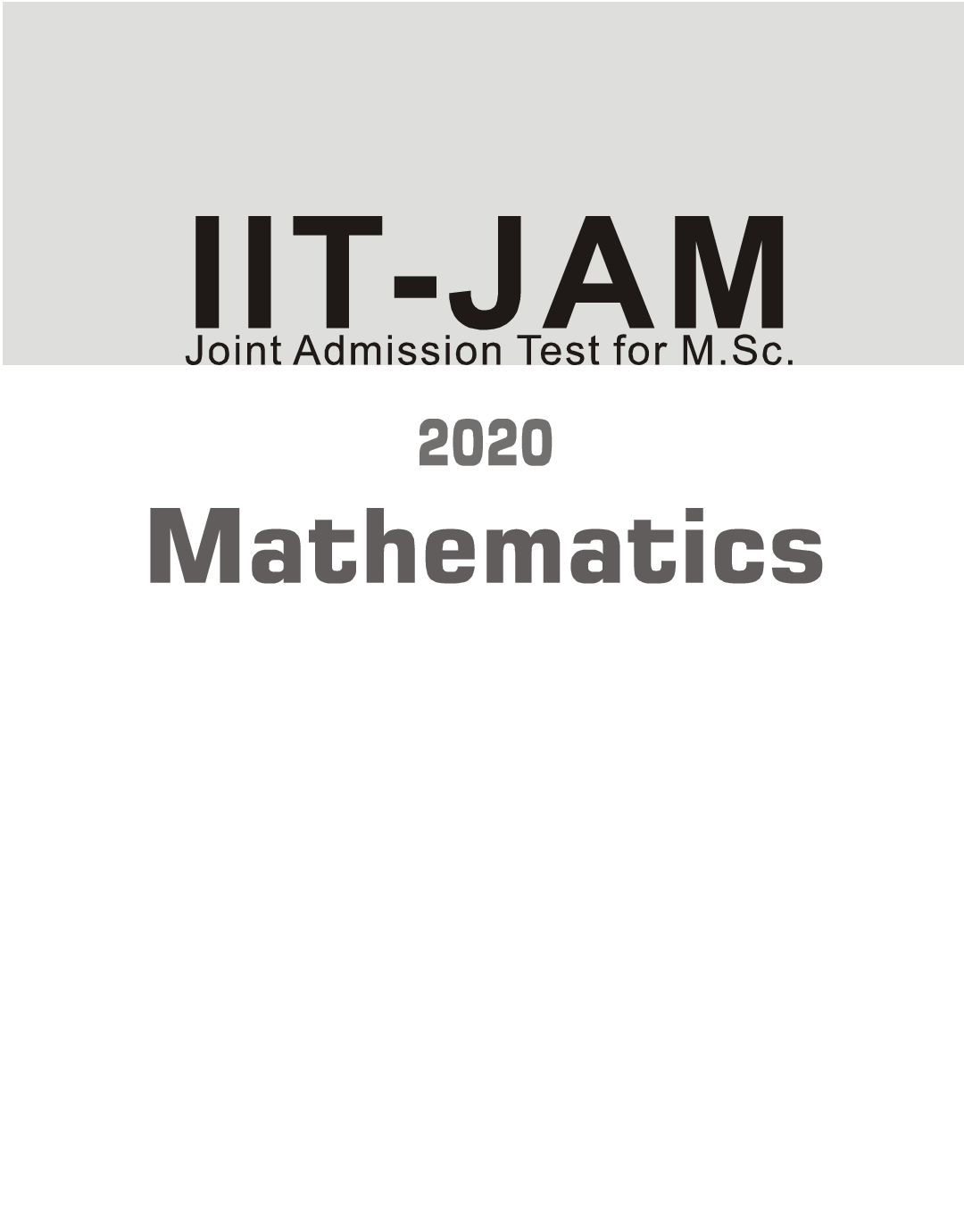 IIT JAM (Joint Admission Test For M.Sc.) 2020 - Mathematics - Page 2