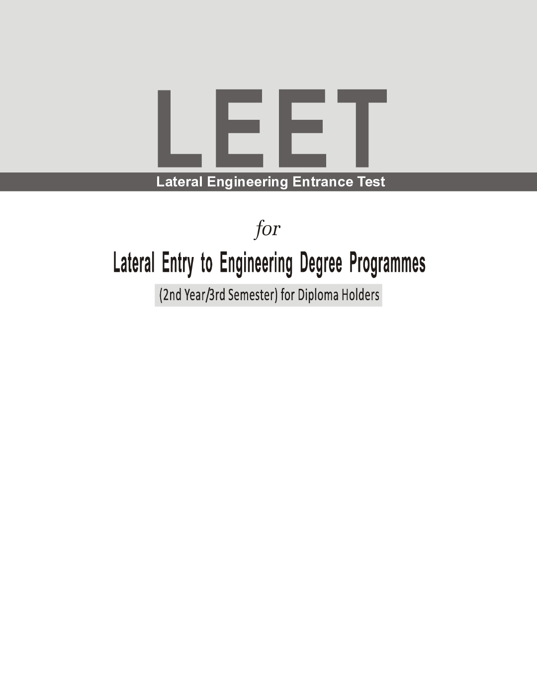 LEET (Lateral Engineering Entrance Test) 2020 - Guide - Page 2