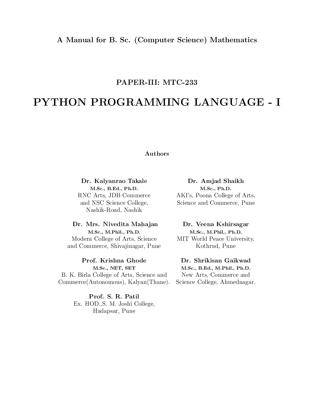 Python Programming Language - I - Page 4