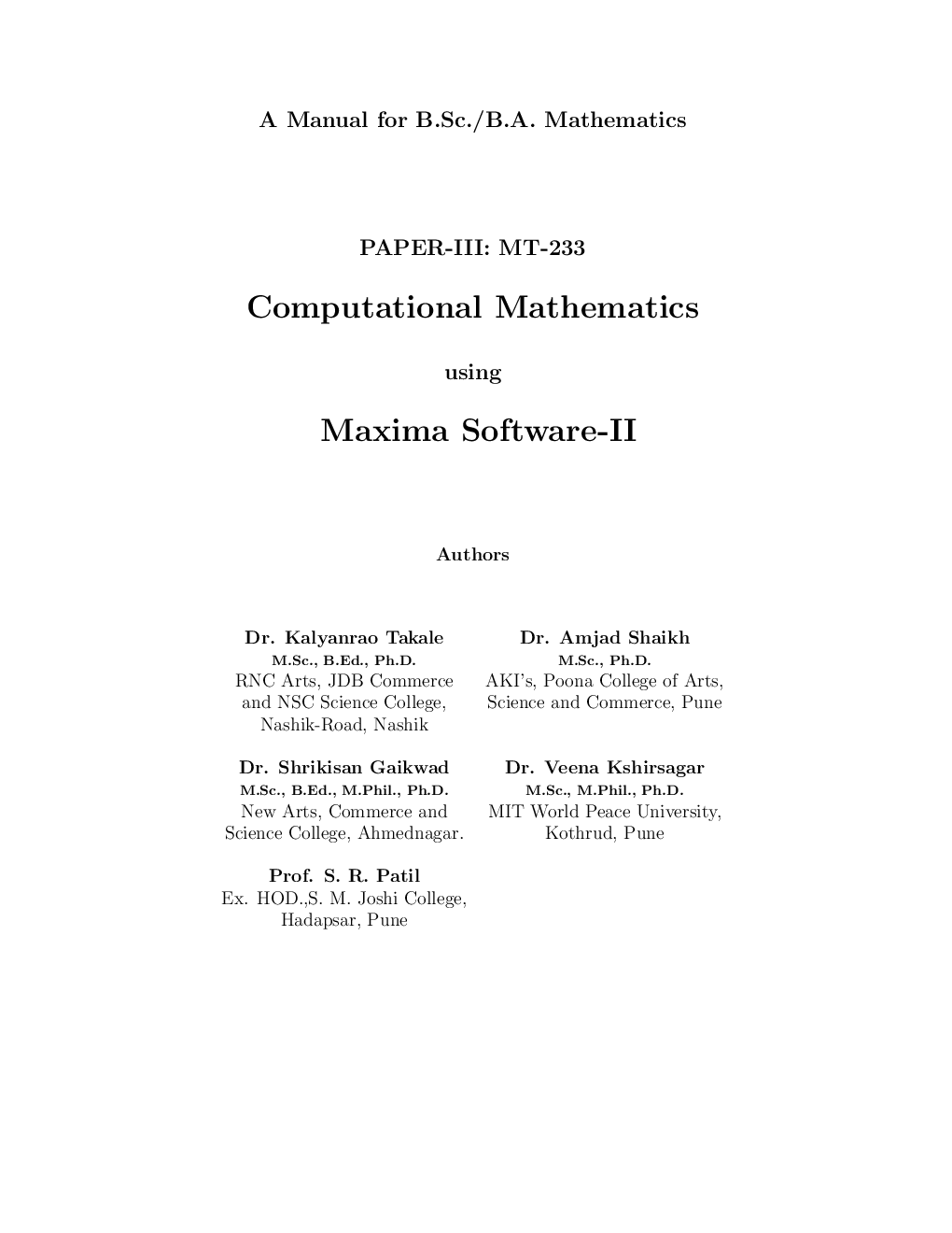 Computational Mathematics Using Maxima Software - II - Page 4