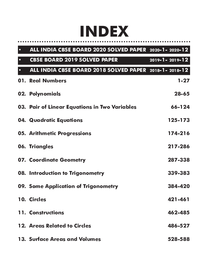 10 In One Study Package For CBSE Mathematics Class 10 With Objective Questions & 3 Sample Papers 4th Edition - Page 4