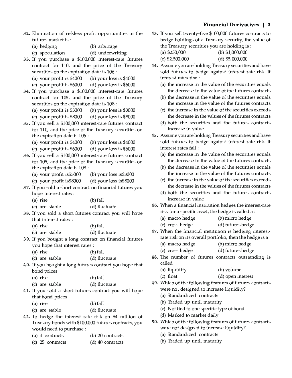 MCQs Of Financial Derivatives For MBA - Page 5