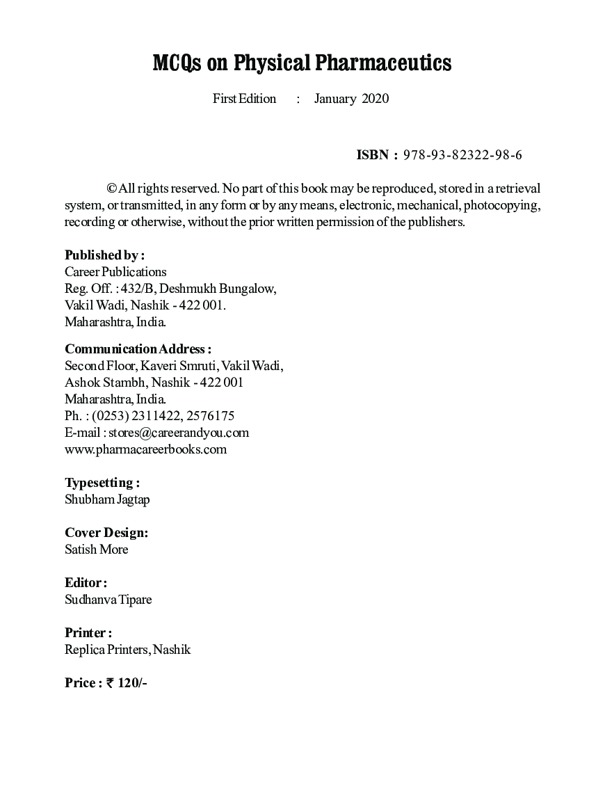 MCQs on Physical Pharmaceutics - Page 3