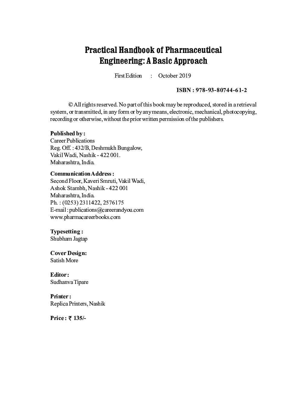 Practical Handbook of Pharmaceutical Engineering: A Basic Approach - Page 5
