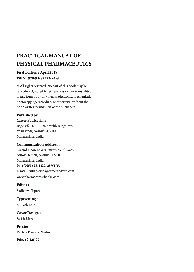 Practical Manual of Physical Pharmaceutics - Page 3