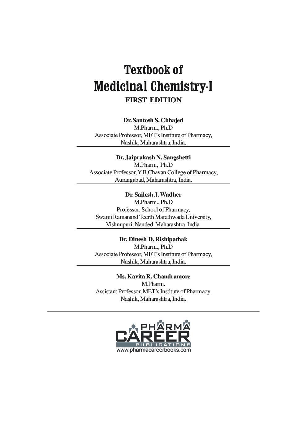Textbook of Medicinal Chemistry-I - Page 4
