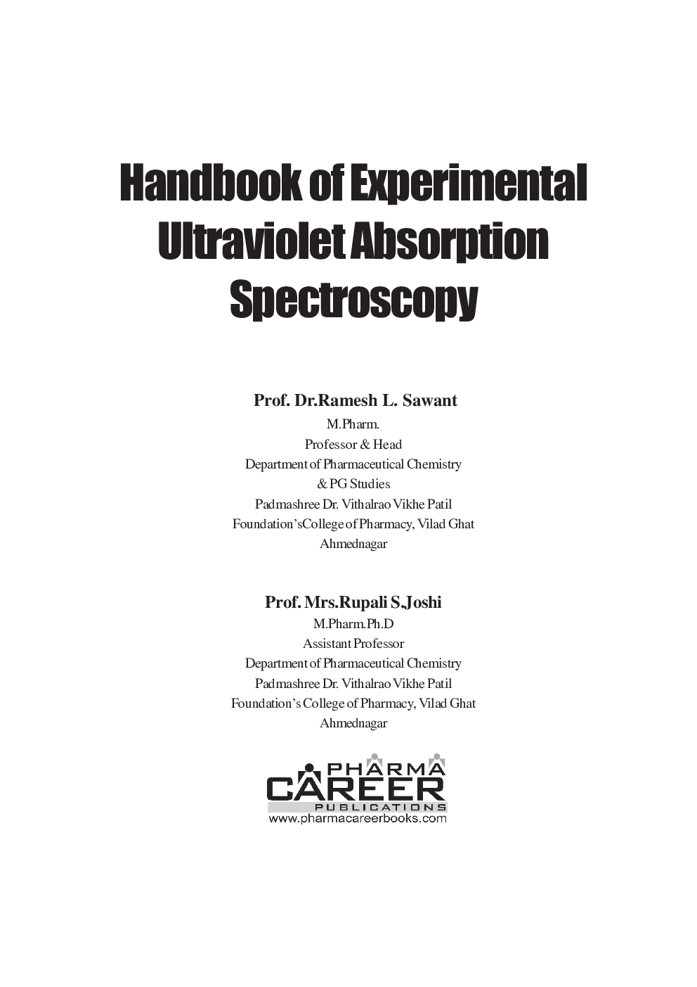 Handbook of Experimental Ultraviolet Absorption Spectroscopy - Page 4